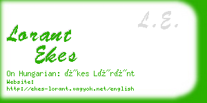 lorant ekes business card